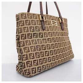 Fendi-Fendi Zucchino Tote Bag-Brown