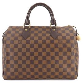 Louis Vuitton Damier Speedy 30 Handbag Brown Damier ebene