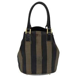 Fendi-Sac à main en toile Pecan FENDI marron noir Auth ar12316-Marron,Noir