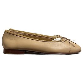 CHANEL Bailarinas T.EU 37 Cuero Beige