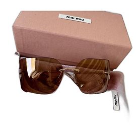 Óculos de sol Miu Miu marrom claro plástico Castanho claro