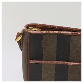 Fendi-Sac à épaule en toile Fendi Pecan marron noir-Marron