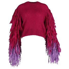 Fransenpullover von Dries Van Noten aus rosa Wolle Pink