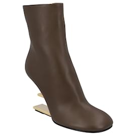 Fendi-First Heeled Ankle Boots-Brown