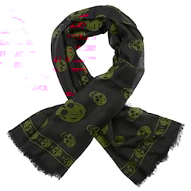 Alexander Mcqueen-Skull Silk Scarf-Black