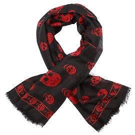 Alexander Mcqueen Seidenschal Skull Schwarz