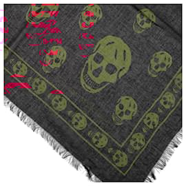 Alexander Mcqueen-Skull Silk Scarf-Black