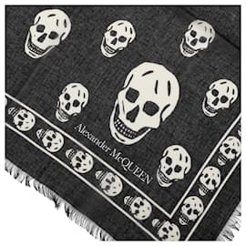 Alexander Mcqueen-Skull Silk Scarf-Black