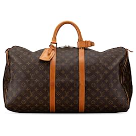 Louis Vuitton-Louis Vuitton Brown Monogram Keepall 55-Brown