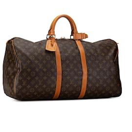 Louis Vuitton-Louis Vuitton Brown Monogram Keepall 55-Brown