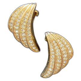 Orecchini Christian Dior in oro placcato con cristalli D'oro