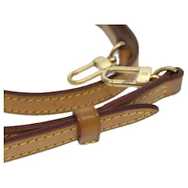 Louis Vuitton-LOUIS VUITTON Sangle d'épaule réglable en cuir 37""-44.5"" Beige LV Auth 85485-Beige