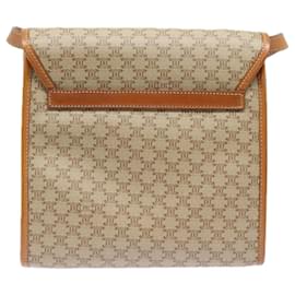 Céline-CELINE Macadam Canvas Shoulder Bag Beige Gold Auth 84551-Beige,Golden