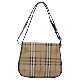 Autre Marque-Sac à épaule Burberrys Nova Check en PVC cuir beige Auth hk1529-Beige