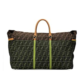 Fendi-Fendi Brown Zucca Canvas Travel Bag-Brown
