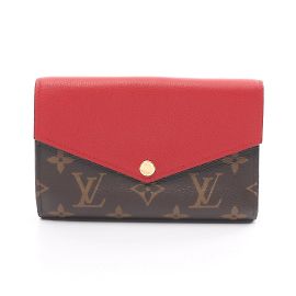 Louis Vuitton Pallas Compact Geldbörse Braun Rot Monogramm