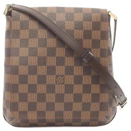 Borsa a Spalla Musette Salsa Long di Louis Vuitton Marrone Damier ebene