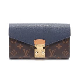 Louis Vuitton Pallas Long Geldbörse Braun Marineblau