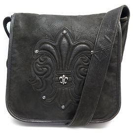 BOLSA DE MÃO CHROME HEARTS BANDOULIERE EM COURO MARROM Marrom