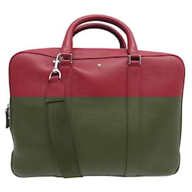 Montblanc-NEW MONTBLANC BRIEFCASE DOCUMENT BAG SOFT GRAIN LEATHER RED-Red