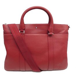 NEW MONTBLANC SOFT GRAIN LEATHER BRIEFCASE 118734 Red