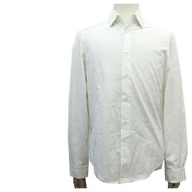 NEW LOUIS VUITTON SHIRT MONOGRAM LV PATTERN H8S60WBM4 SIZE 37 IN WHITE COTTON White
