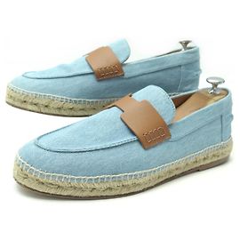 Hermès HERMES TRIP 42 MOCASSINI ESPADRILLES DENIM BLU Blu