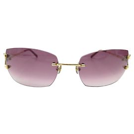 NINE CARTIER PICCADILLY CT0007RS GOLD PLATED SUNGLASSES Golden