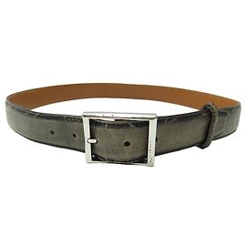BERLUTI CLASSIC BELT 38MM SIZE 95 CM IN GREY LEATHER Grey