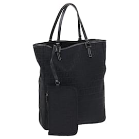 Fendi-Fendi Zucchino Canvas Tote Bag Black-Black