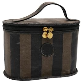 Fendi-Fendi Pecan Canvas Vanity Cosmetic Pouch Black Brown-Black