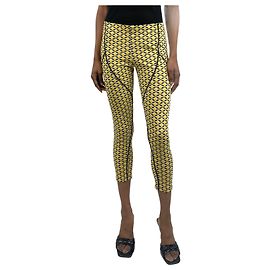 Fendi Yellow bug eye printed leggings - size UK 12 Yellow