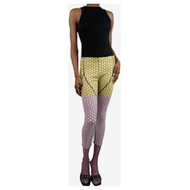 Fendi-Yellow bug eye printed leggings - size UK 12-Yellow