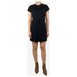 Bimba & Lola Schwarzes Mini-Kleid mit Rundhalsausschnitt und kontrastierenden Nähten - Größe S Schwarz