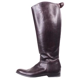Giorgio Armani Brown glossy-leather boots - size EU 36 Brown