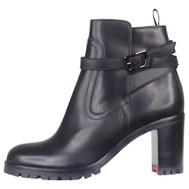 Christian Louboutin-Black leather ankle boots - size EU 38.5-Black