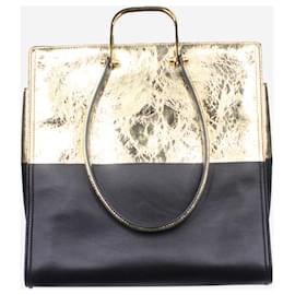 Alexander Mcqueen-Gold The Tall Story leather top handle bag-Golden