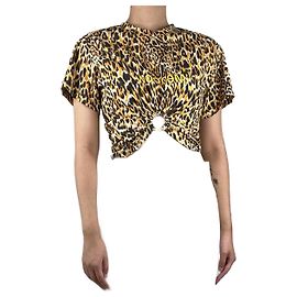 Paco Rabanne Top con stampa leopardata gialla - taglia S Giallo