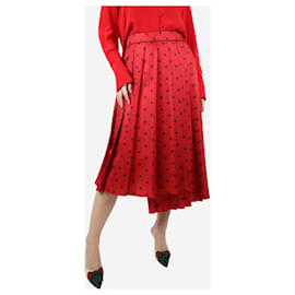 Fendi red pleated skirt best sale