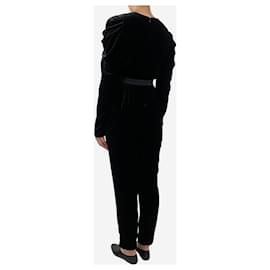 Ulla Johnson-Black tapered velvet jumpsuit - size UK 8-Black