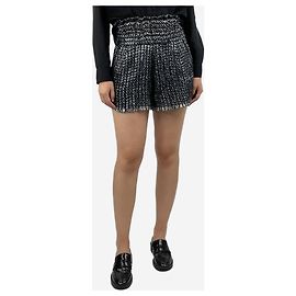 Iro Silver tweed high-waisted shorts - size UK 8 Silvery