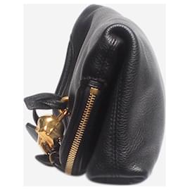 Alexander Mcqueen-Black flap clutch bag-Black