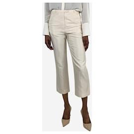 Hermès-Cream silk trousers - size UK 6-Cream