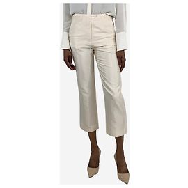 Hermès Creme Seidenhose - Größe UK 6 Roh