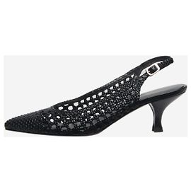 Stuart Weitzman Black woven slingback pumps - size EU 35.5 Black