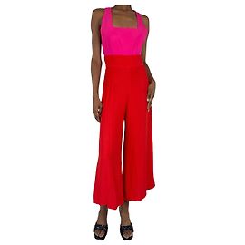Staud Mono de crepé de chine bicolor rojo Joyce - talla UK 6 Roja