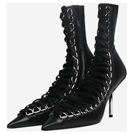 Balenciaga-Black lace-up corset booties - size EU 36 (UK 3)-Black