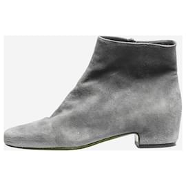 Christian Louboutin-Grey suede ankle boots - size EU 38-Grey