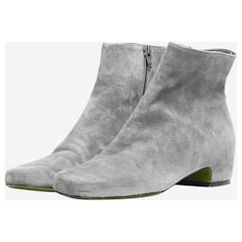 Christian Louboutin-Grey suede ankle boots - size EU 38-Grey