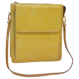 Louis Vuitton-LOUIS VUITTON Monogram Vernis Motto Accessory Pouch Gris M91030 LV Auth 85095-Grey